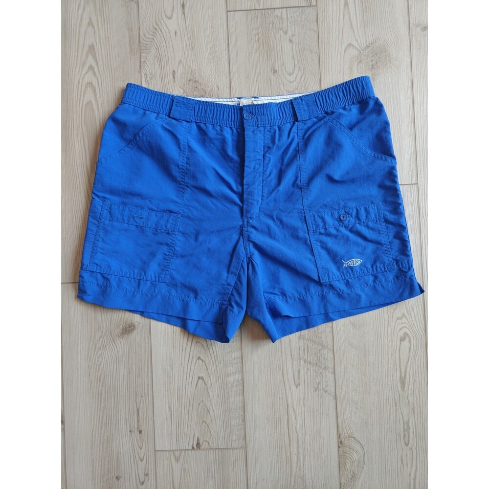 Vintage AFTCO Cargo Fishing Shorts Men Sz 40 Blue Performance Nylon Made in USA